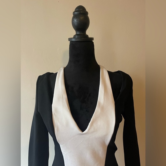 Cushnie et Ochs Power Viscose White/Black Bodycon Dress, Size 10, worn once - Picture 2 of 13